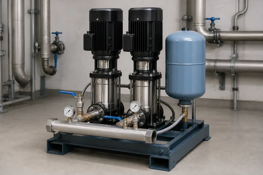 Pressure boosting pump assembly